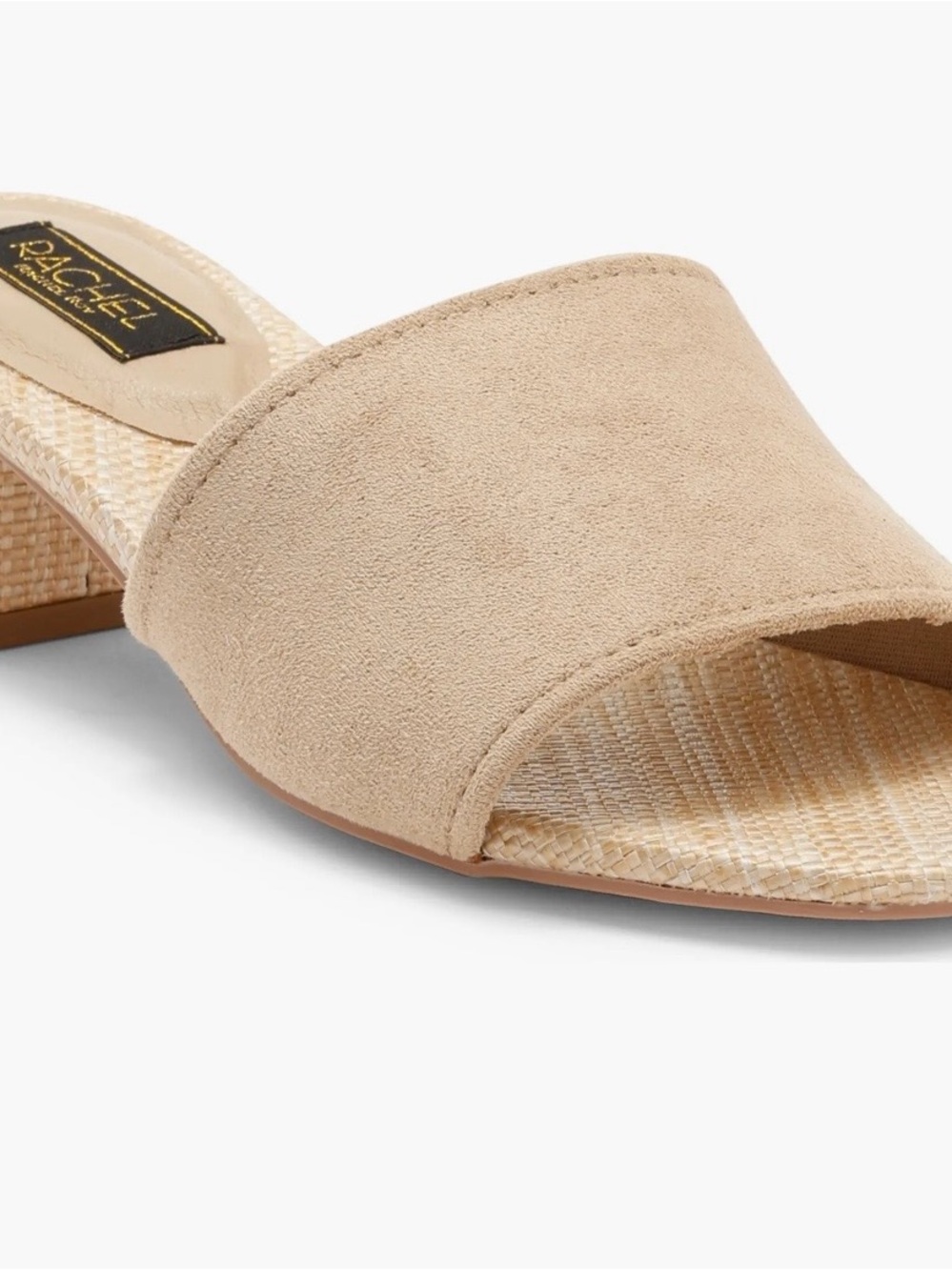 Rachel Roy Beige Suede Open-Toe Slide Sandals size 9